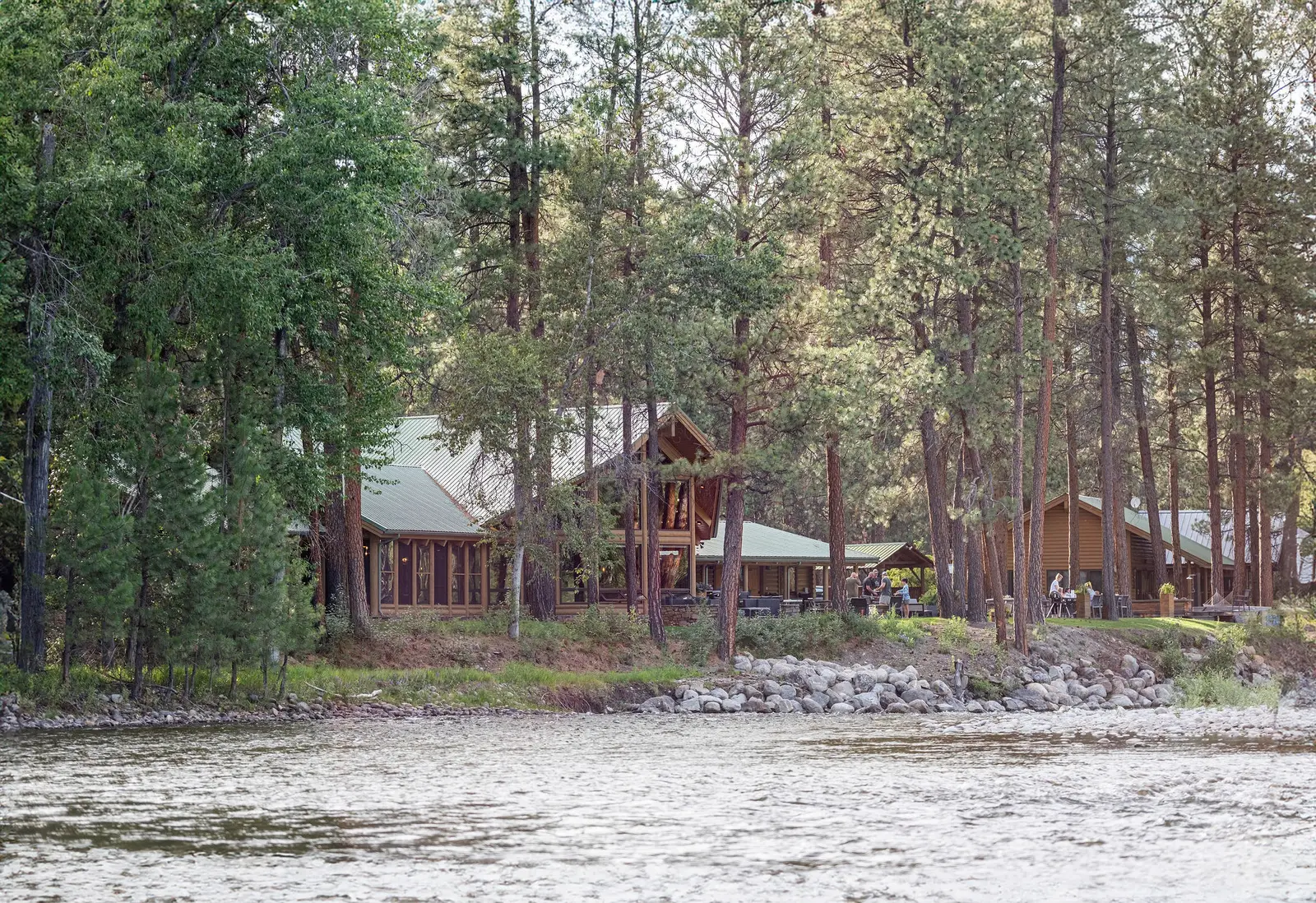 The Bitterroot Mile Club lodge viewed from across the river